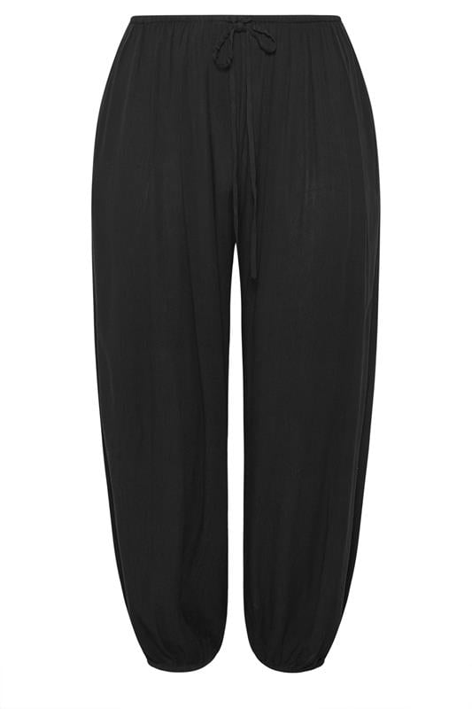 YOURS Plus Size Black Cuffed Balloon Trousers | Yours Clothing 5