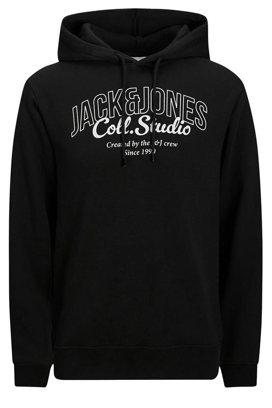 JACK & JONES Big & Tall Black Printed Hoodie | BadRhino 2