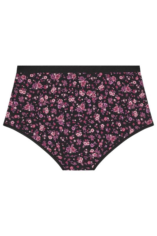 YOURSET 5 PACK Plus Size Burgundy Red Floral Full Briefs | Yours Clothing 10