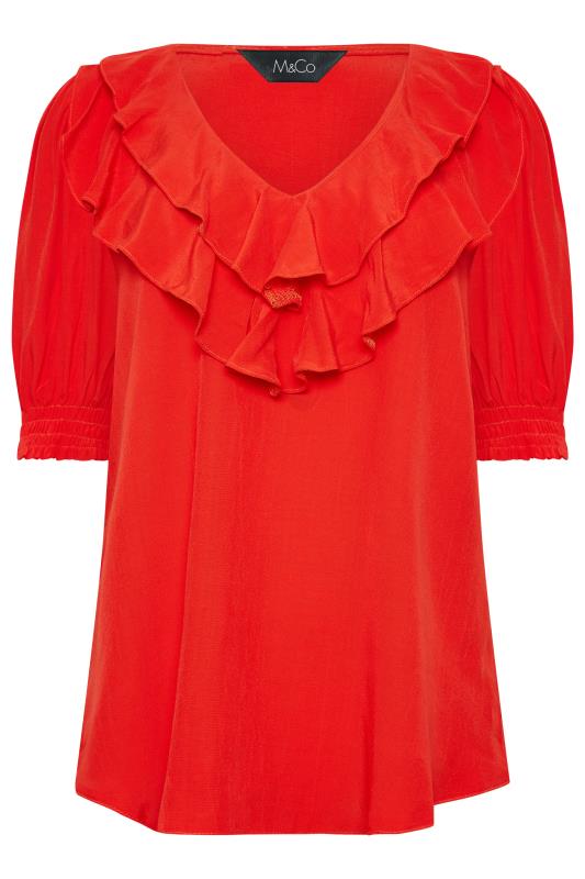M&Co Red Frill Front Blouse | M&Co 6