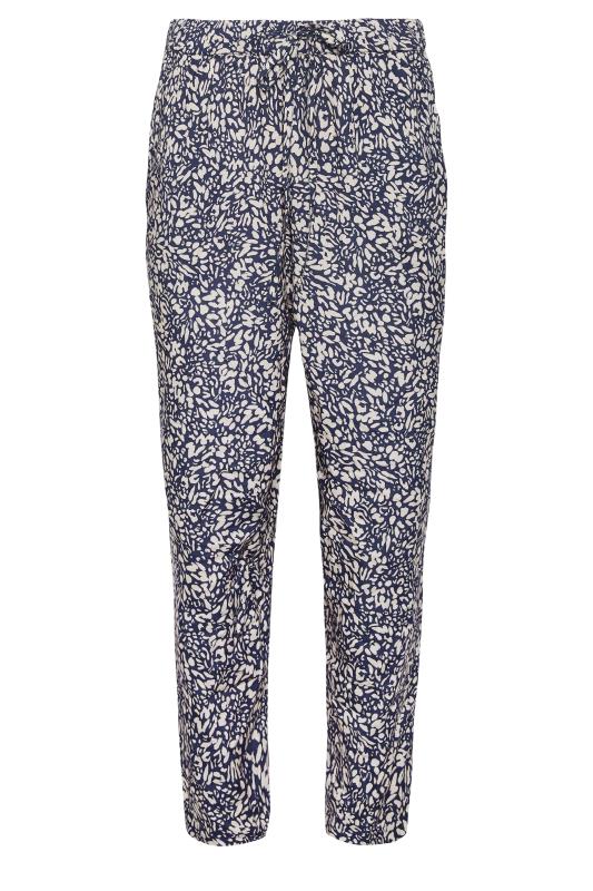 M&Co Navy Blue & Ivory Markings Print Trousers | M&Co 5
