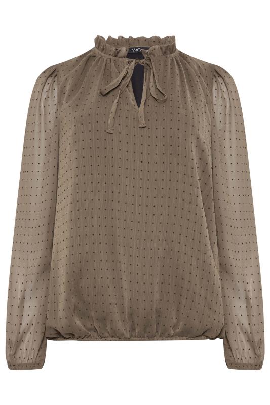 M&Co Brown Dobby Tie Neck Blouse | M&Co 6