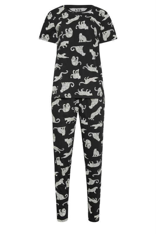 LTS Tall Womens Black Animal Print Tapered Leg Pyjama Set | Long Tall Sally 6
