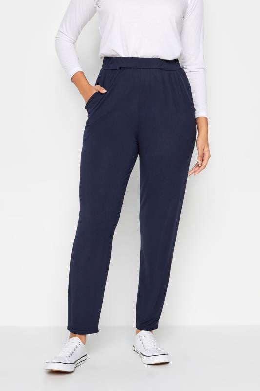 Women's  M&Co Navy Blue Hareem Jersey Trousers