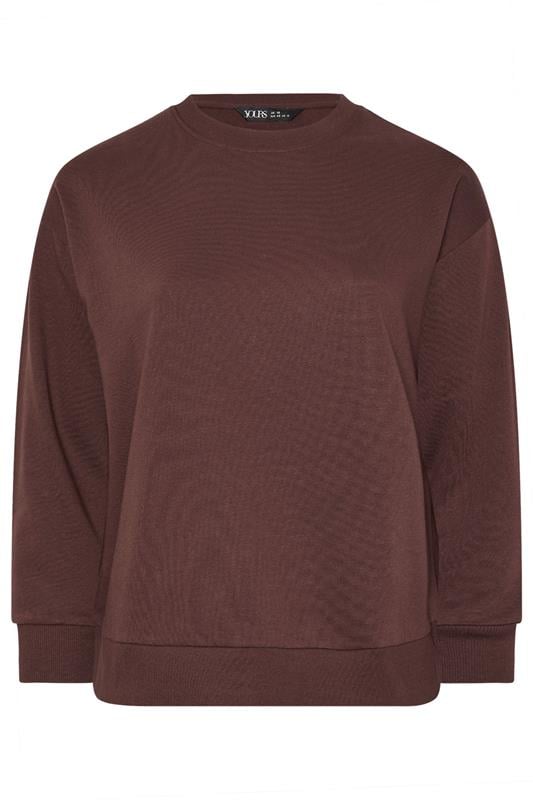 YOURSET Plus Size 2 PACK Chocolate Brown & Mocha Brown Sweatshirts | Yours Clothing 10