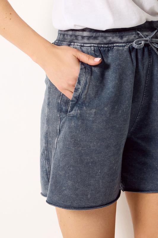 LTS Tall Women's Navy Blue Acid Wash Shorts | Long Tall Sally 4