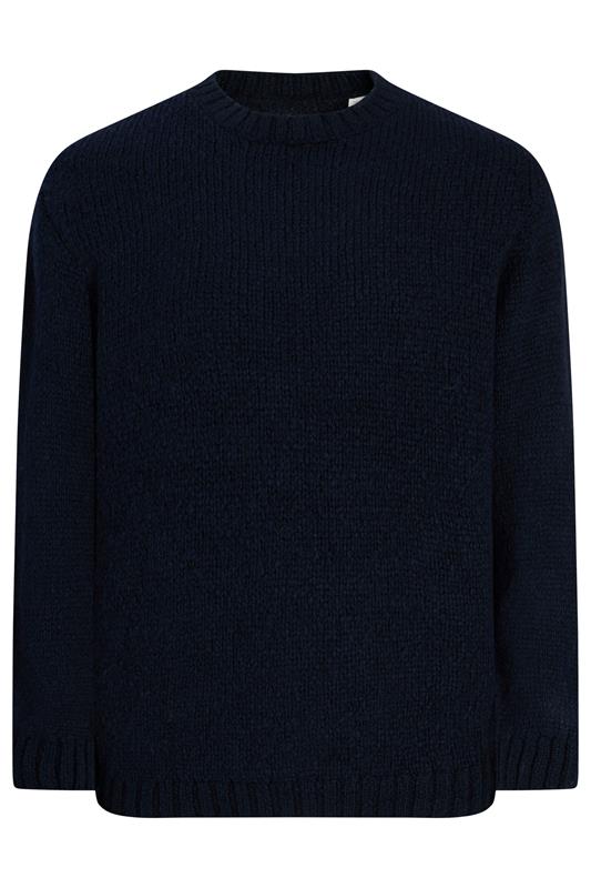 JACK & JONES Big & Tall Sky Captain Blue Crew Neck Knit Jumper | BadRhino 2