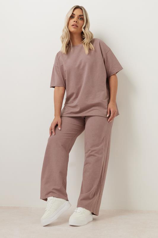 YOURS Plus Size Pink Acid Wash Oversized Sweat T-Shirt | Yours Clothing 2