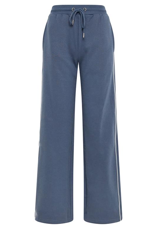 LTS Tall Women's Indigo Blue Pipe Detail Wide Leg Joggers | Long Tall Sally 5