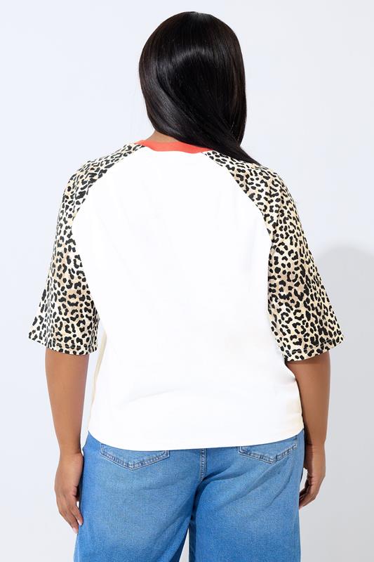 LIMITED COLLECTION Plus Size White '89' Leopard Print T-Shirt | Yours Clothing 2