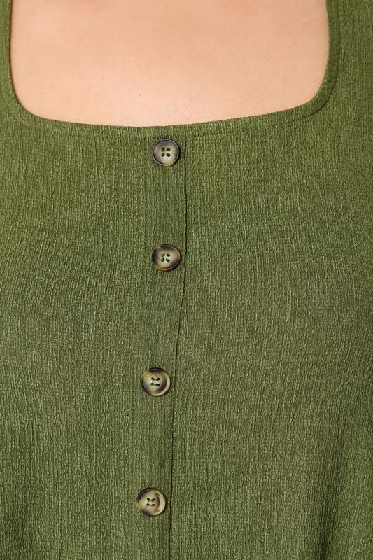 YOURS Plus Size Khaki Green Button Vest | Yours Clothing 5