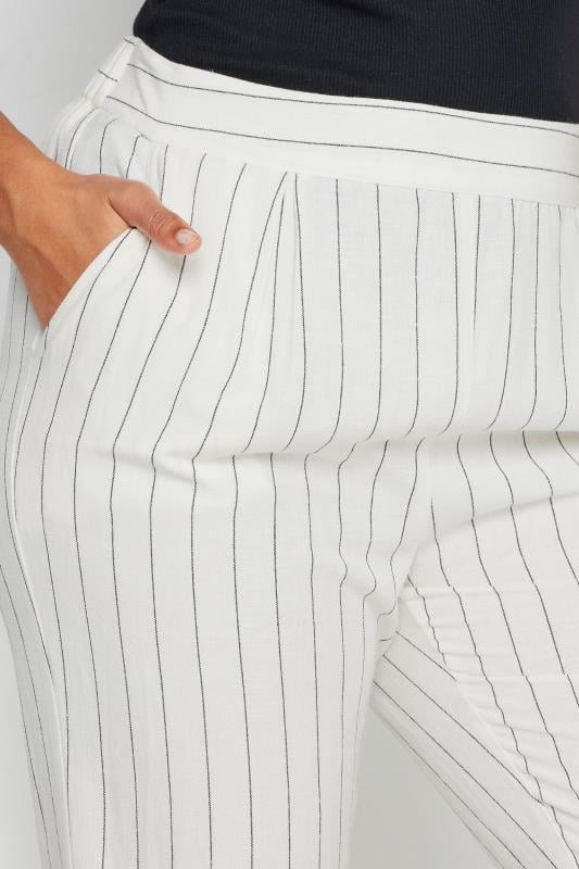 M&Co Ivory White Stripe Print Linen Trousers | M&Co 4