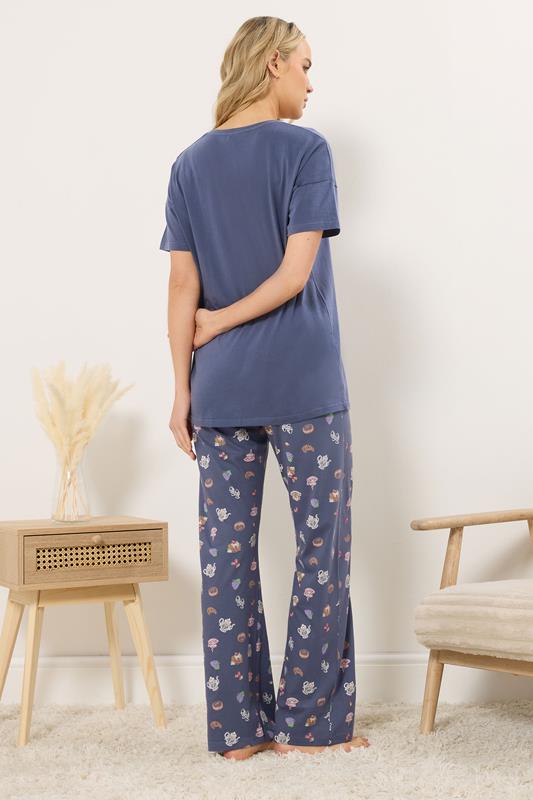 LTS Tall Women's Charcoal Grey Breakfast Graphic Cotton Pyjama Set | Long Tall Sally 2