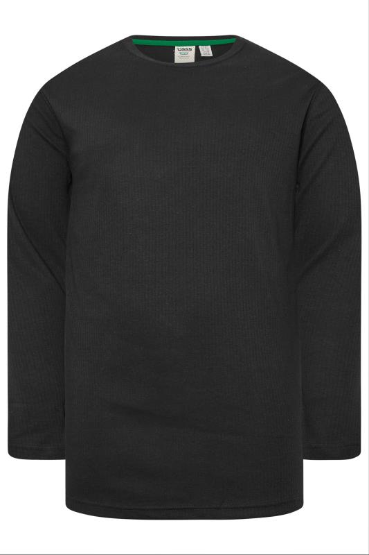 D555 Big & Tall Black Thermal Long Sleeve T-Shirt | BadRhino 2