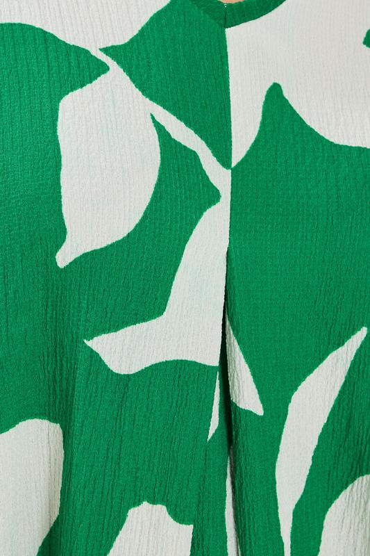 YOURS Plus Size Green Abstract Textured Pleat Front Top | Yours Clothing  4