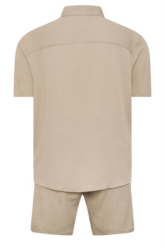 JACK & JONES Big & Tall Stone Brown Revere Shirt & Short Set | BadRhino 4