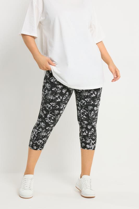 YOURSET 2 PACK Plus Size Grey Swirl Cropped Leggings | Yours Clothing 2