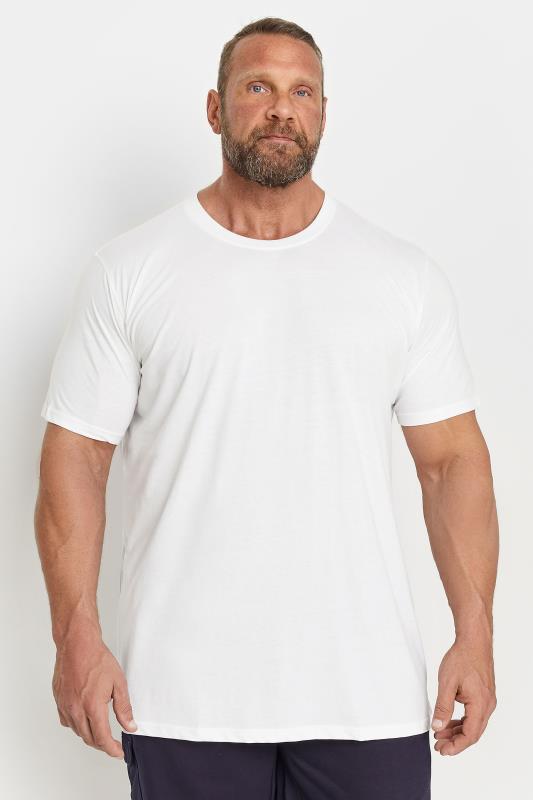 D555 2 PACK Grey & White Crew Neck T-Shirts | BadRhino 1