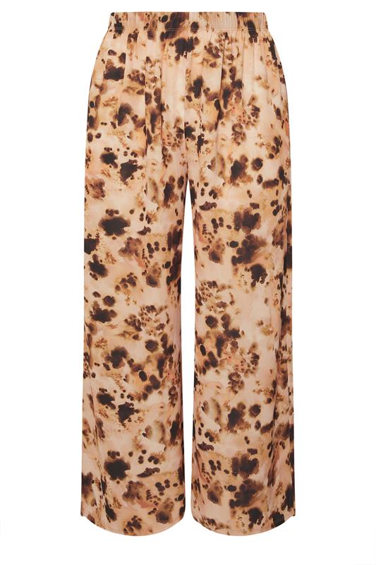 LIMITED COLLECTION Plus Size Brown Abstract Animal Print Wide Leg Trousers | Yours Clothing 5