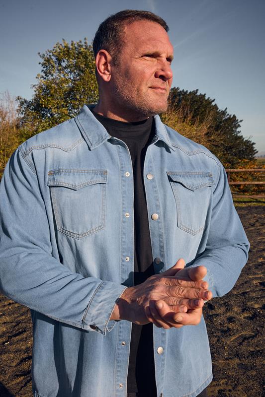 BadRhino Big & Tall Light Blue Denim Shirt