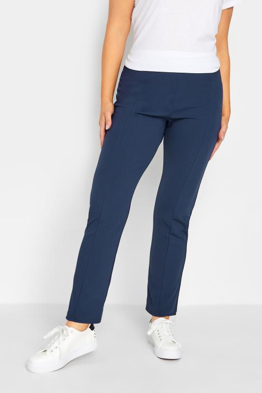 Women's  M&Co Navy Blue Stretch Tapered Trousers