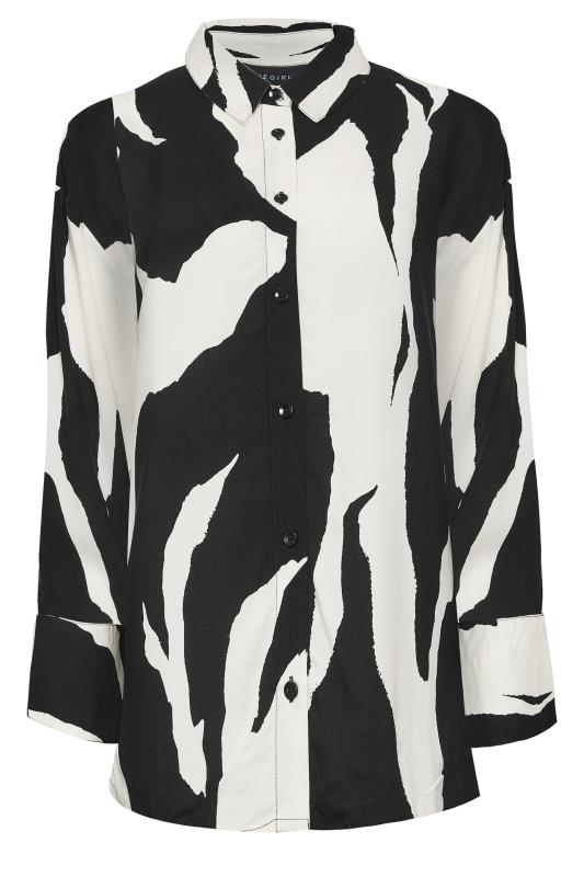 PixieGirl Petite Black Mono Abstract Print Shirt | PixieGirl 5