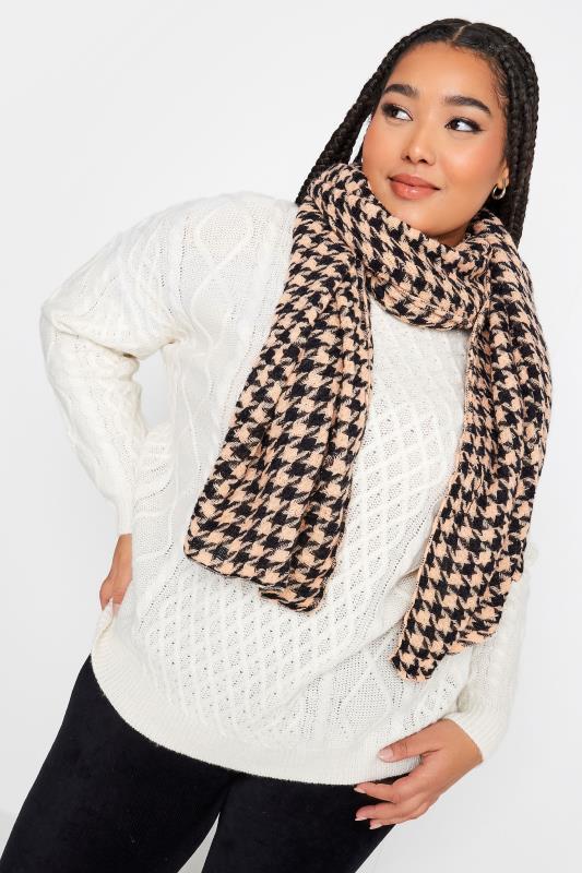 Plus Size  YOURS Pink & Black Dogtooth Scarf