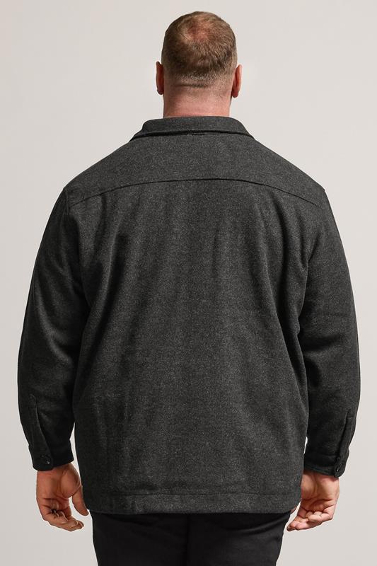 BadRhino Big & Tall Charcoal Grey Premium Button Down Shacket | BadRhino 2