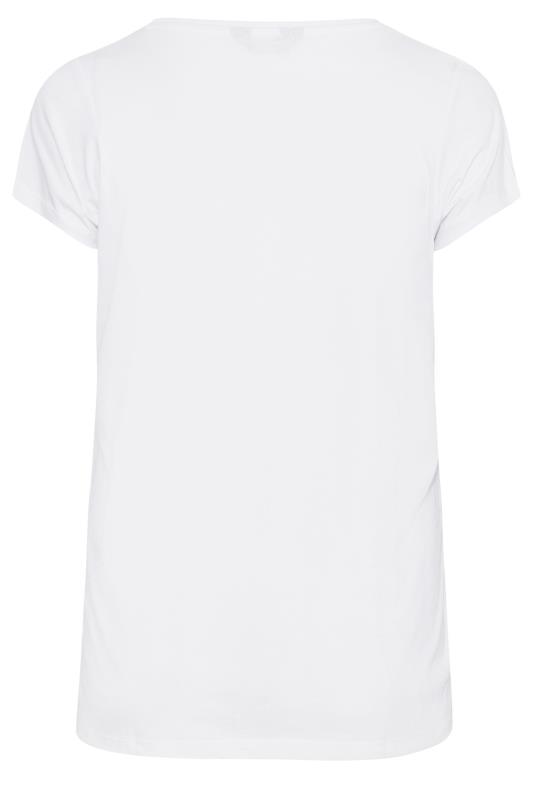 Plus Size White Essential T-Shirt | Yours Clothing 7