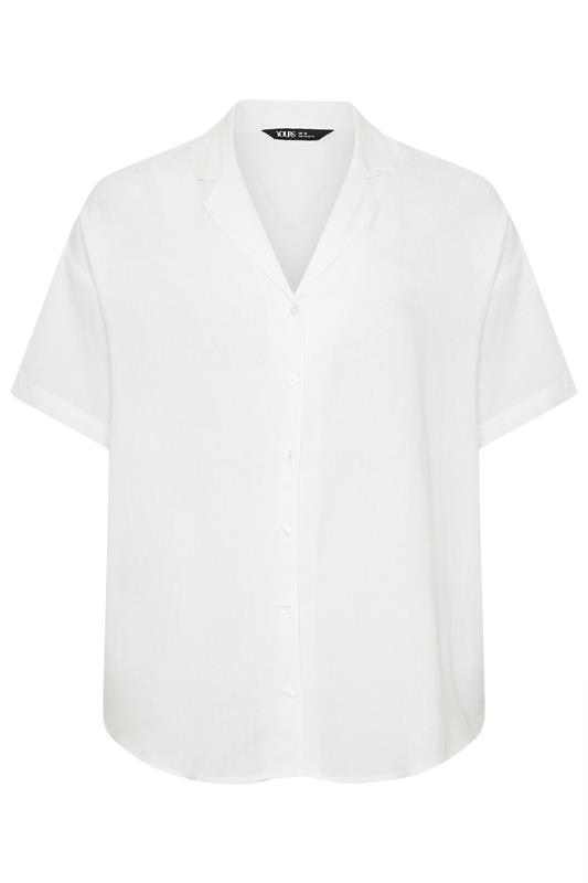 YOURS Plus Size White Linen Shirt | Yours Clothing 5