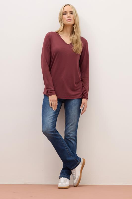 LTS PREMIUM Tall 2 PACK Burgundy Red & Green V-Neck Modal Tops | Long Tall Sally 2