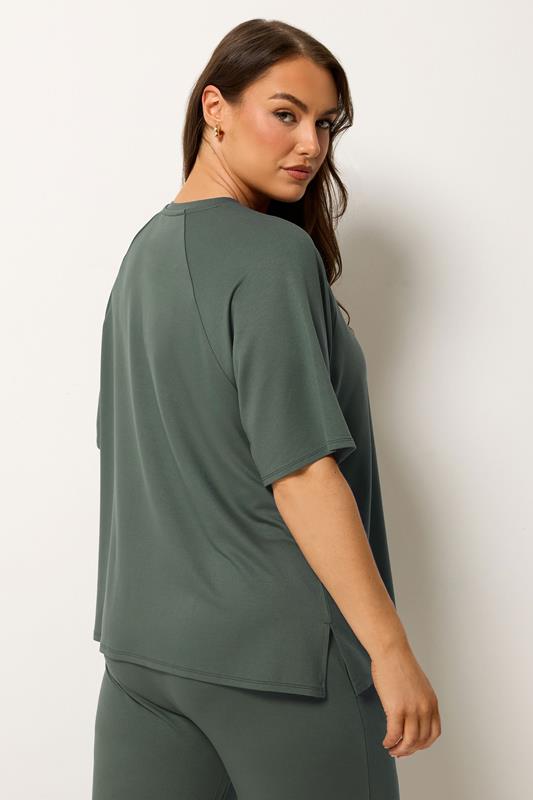 YOURS Plus Size Sage Green Soft Touch T-Shirt | Yours Clothing 2