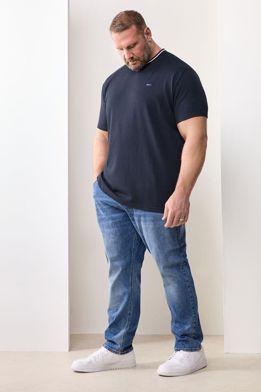 BadRhino Big & Tall Blue Washed Elasticated Waist Stretch Jeans