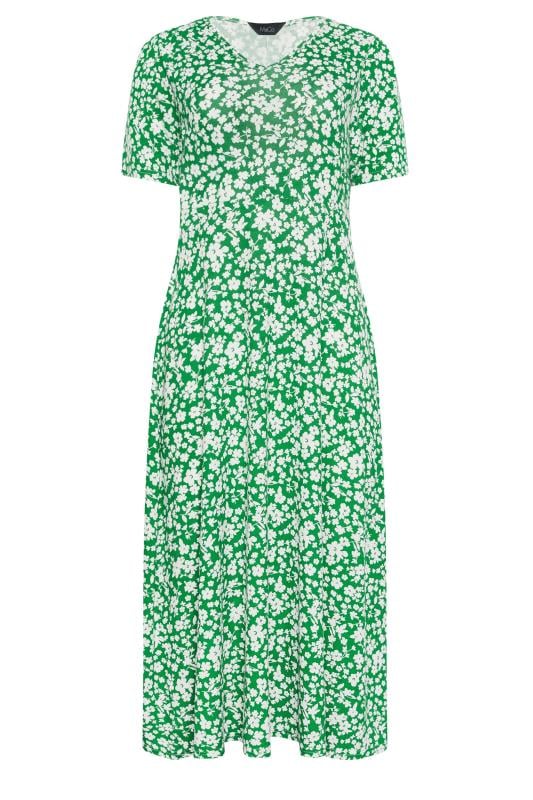 M&Co Green Ditsy Floral Print V-Neck Dress | M&Co 6