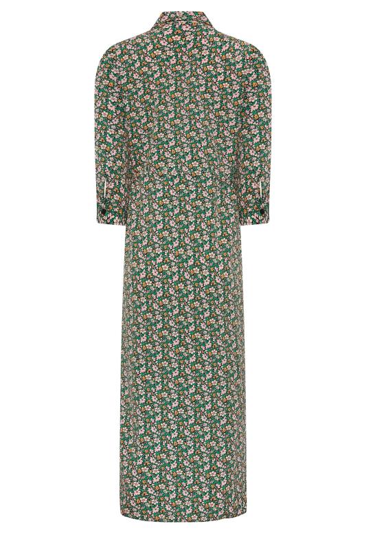 M&Co Women's Green Floral Print Midi Shirt Dress | M&Co 7