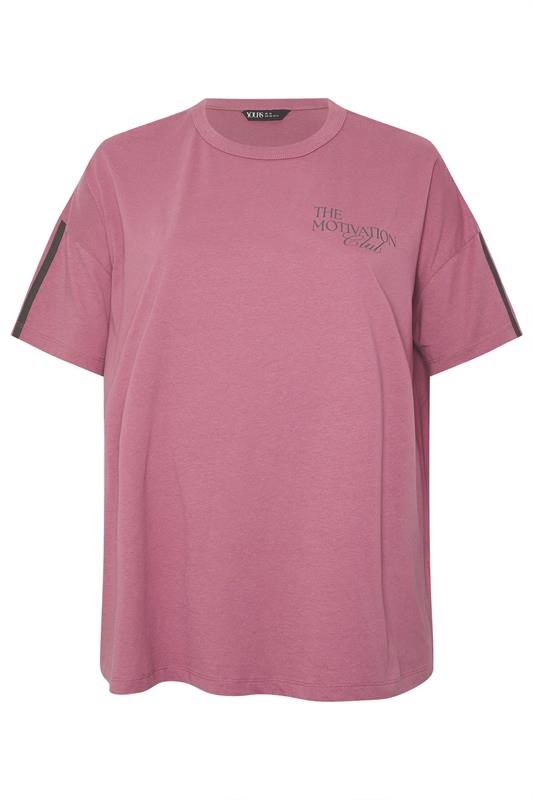 YOURS ACTIVE Curve Pink 'The Motivation Club' T-Shirt 7