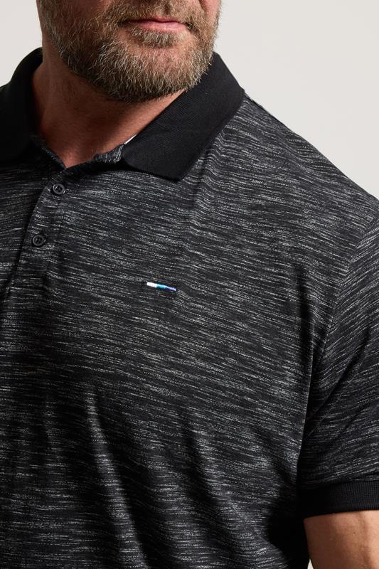 BadRhino Big & Tall Black Marl Polo Shirt | BadRhino 4