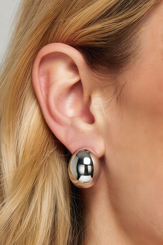 Silver Tone Statement Stud Earrings | Yours Clothing 1