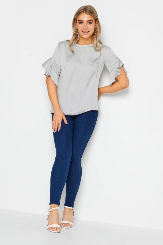 M&Co Grey Frill Sleeve Blouse | M&Co 3