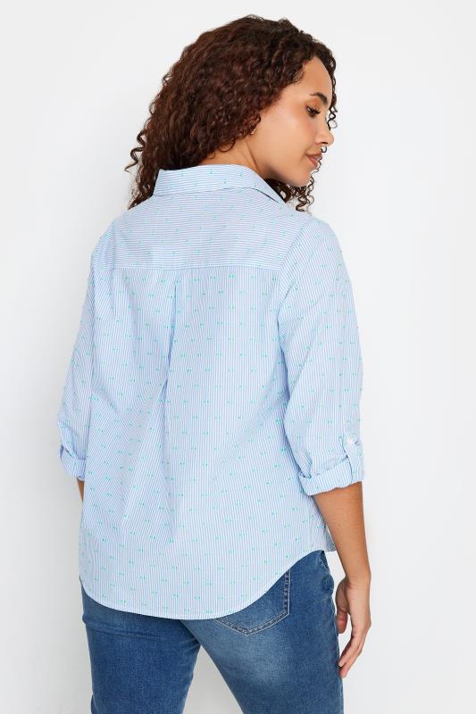M&Co Blue Striped Dobby Shirt | M&Co 4