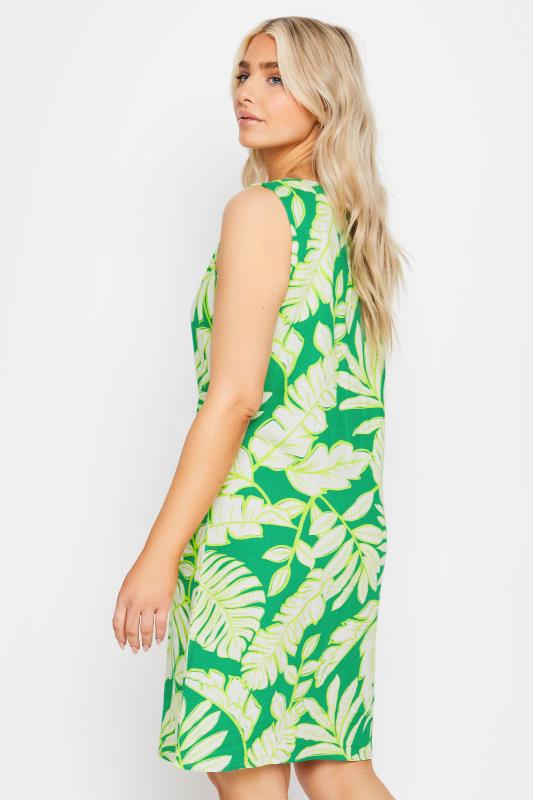M&Co Green Linen Leaf Print Shift Dress | M&Co 3
