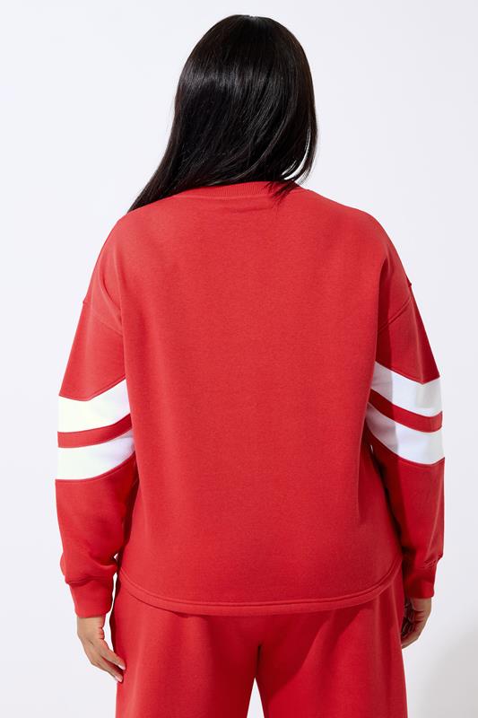 LIMITED COLLECTION Plus Size Red 'NY' Stripe Sweatshirt | Yours Clothing 4