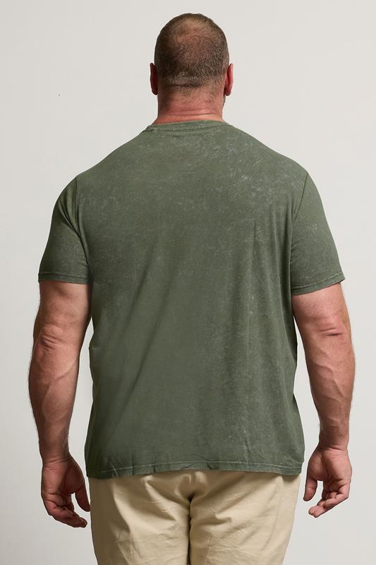 BadRhino Big & Tall Khaki Green Acid Wash T-Shirt | BadRhino 2