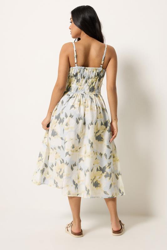 PixieGirl Petite Women's Grey Abstract Print Midi Dress | PixieGirl 2