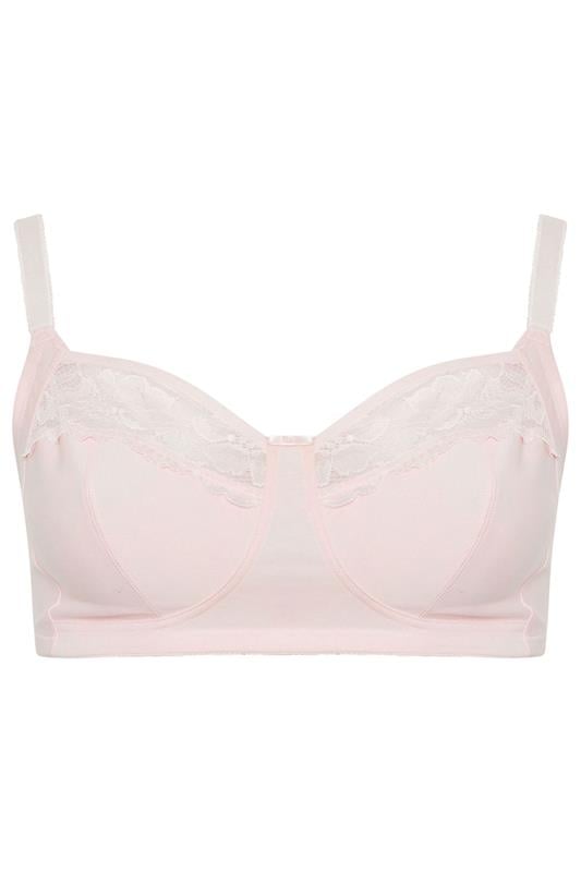 YOURSET 2 PACK Plus Size Pink Cotton Lace Trim Non-Padded Non-Wired Bralette | Yours Clothing 9