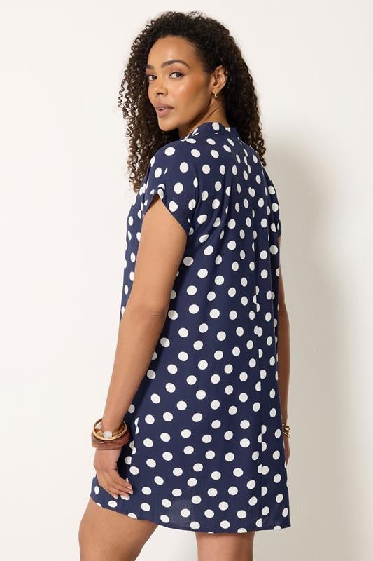 M&Co Navy Blue Polka Dot Beach Dress | M&Co 2