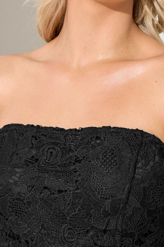 YOURS LONDON Plus Size Black Sleeveless Lace Maxi Dress | Yours Clothing 4