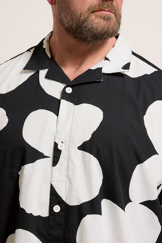 BadRhino Big & Tall Black Flower Poplin Shirt | BadRhino 4