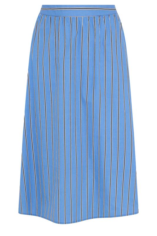 YOURS Plus Size Blue Stripe Midi Skirt | Yours Clothing 6