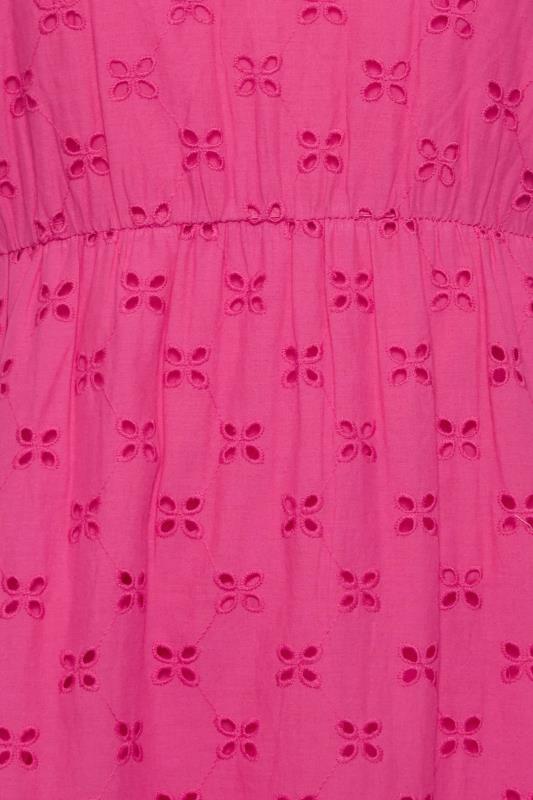 Petite Hot Pink Broderie Strap Maxi Dress | PixieGirl 5